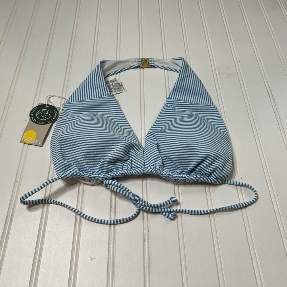 BODEN Seersucker Halter Bikini Top Swim US 10 NEW. 88